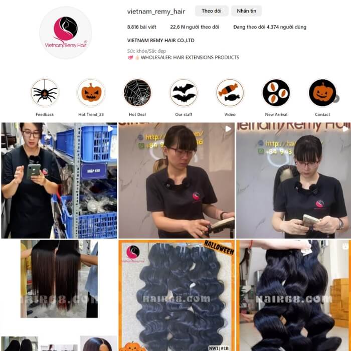 Vietnam Remy Hair Company regularly updates product information on their instagram