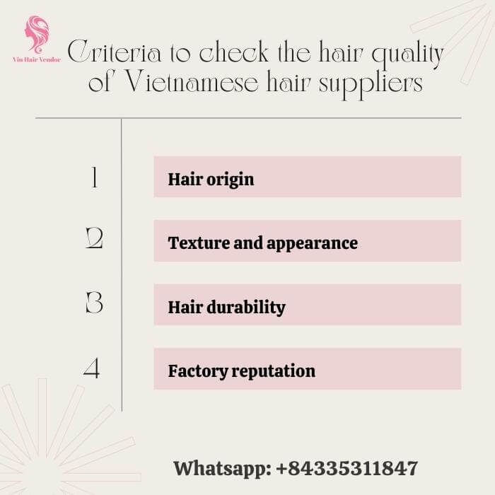 Criteria to check the hair quality of Vietnamese hair suppliers