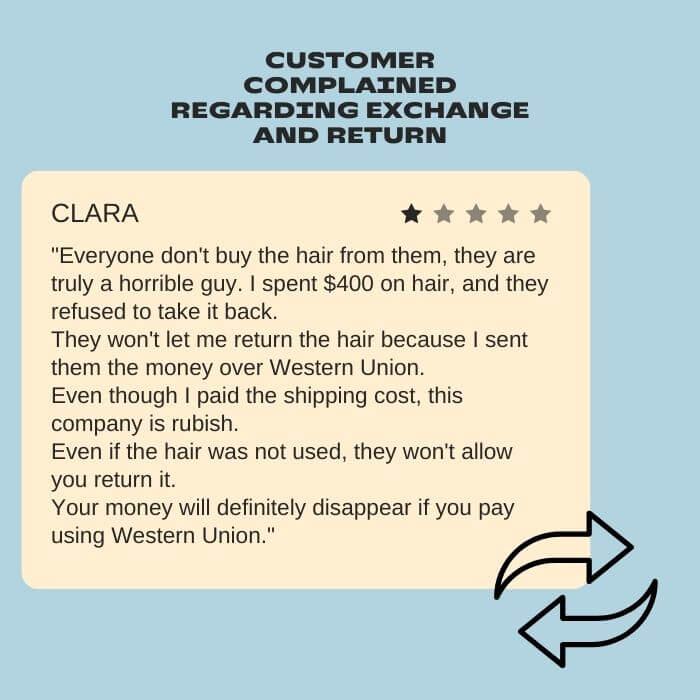 Customer claimed that Honest Hair did not accept their returns