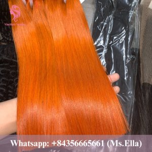 Raw hair weft orange color - 4