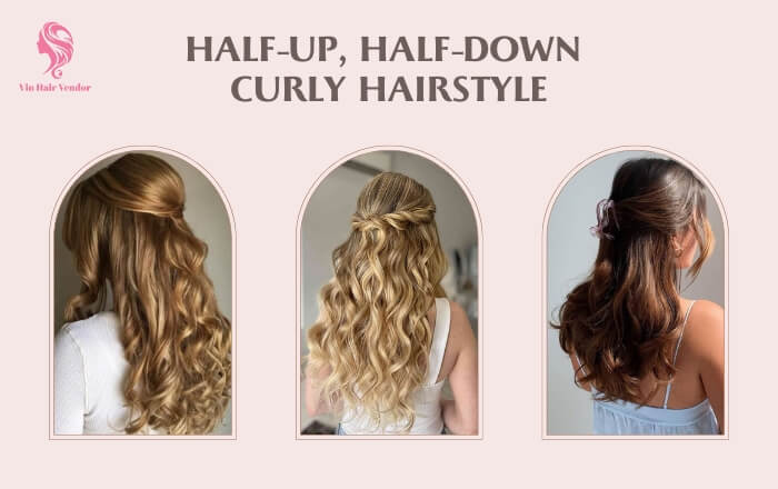 Half-Up, Half-Down Curly Hairstyle