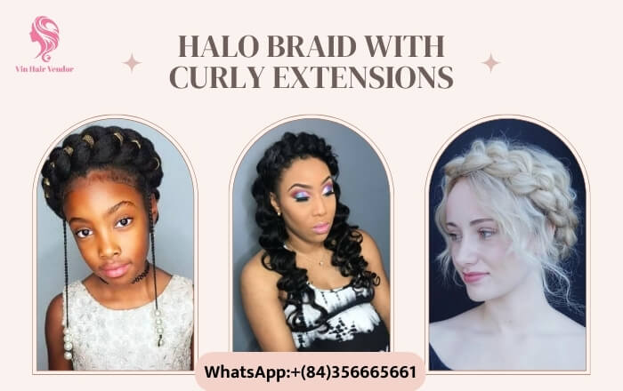 Halo Braid with Curly Extensions