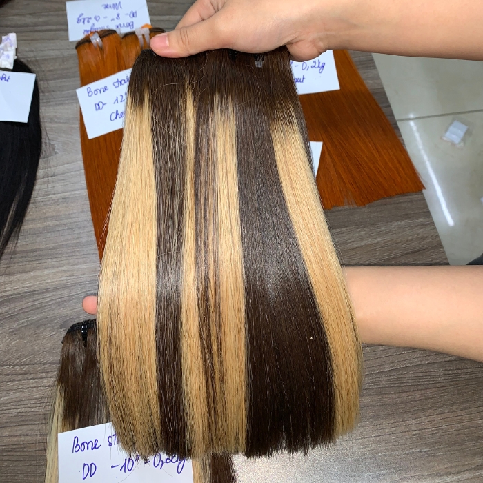 High-quality raw Vietnamese virgin hair - Piano color hair weft