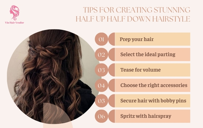 Tips for creating stunning half up half down hairstyle