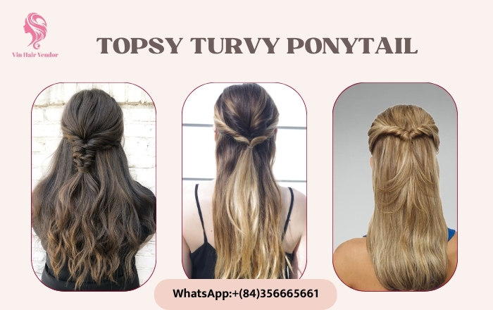 Topsy turvy ponytail